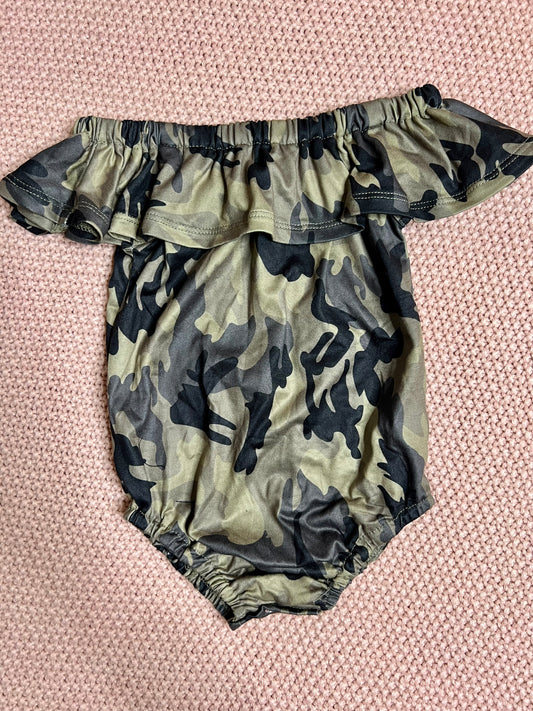 Camo Off the Shoulder Onsie