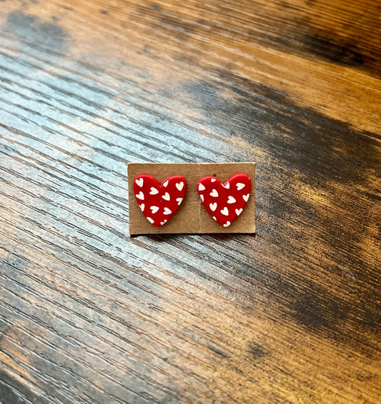 Red Heart Studs