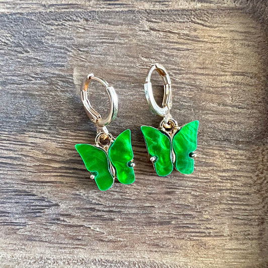 Green Butterfly Earrings