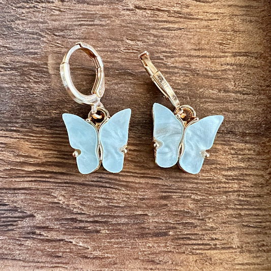 Ice Blue Butterfly Earrings